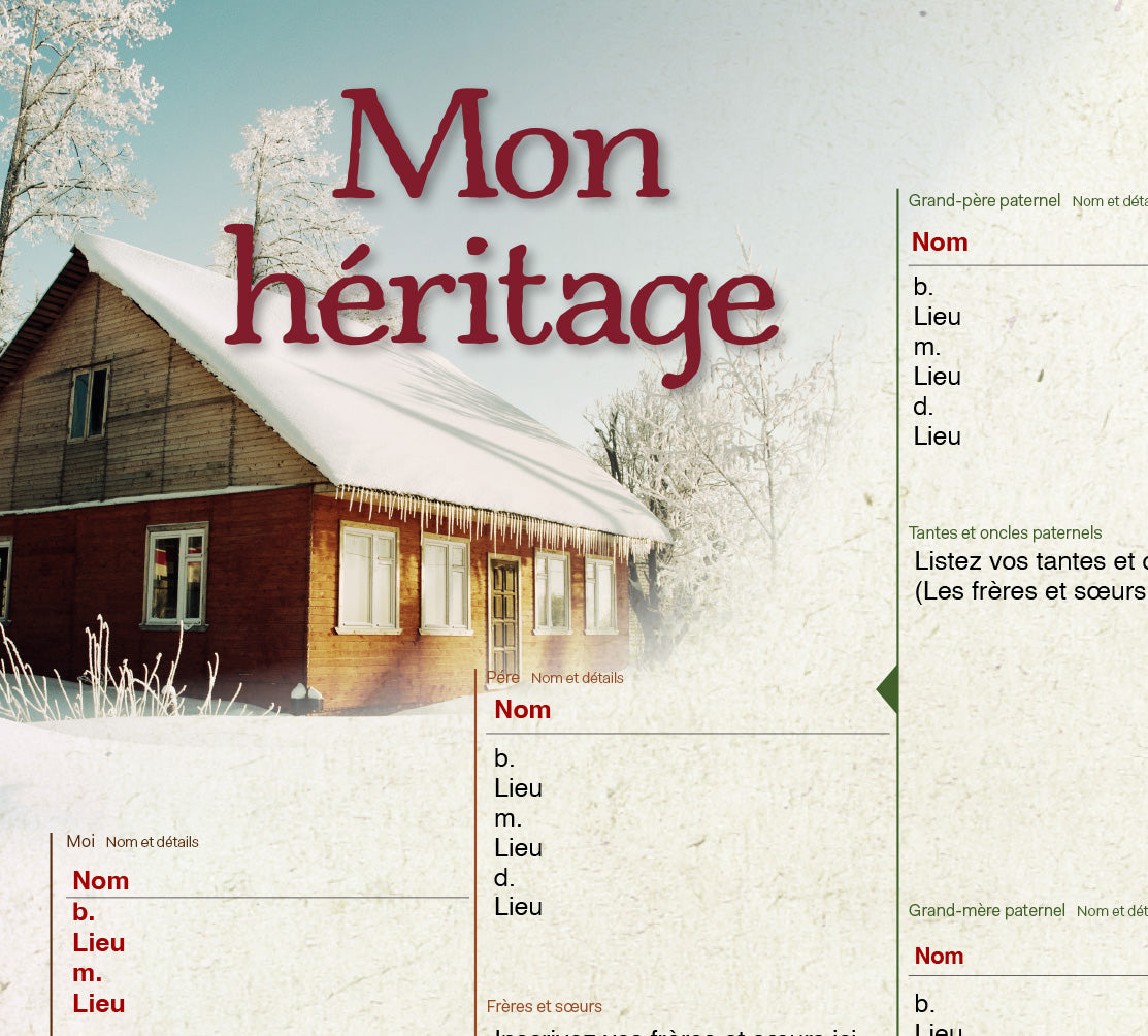 DIY Fillable PDF 8-Generation Family Tree Chart