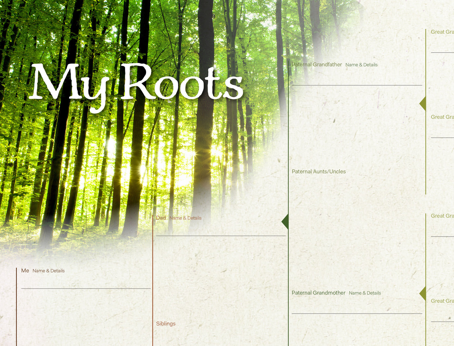 DIY Fillable PDF 8-Generation Family Tree Chart